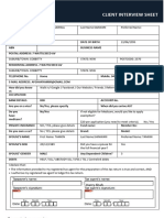 Client Interview Sheet