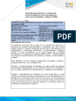 Syllabus Del Curso de Bioética