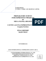 Preparatory Survey For Expressway Projects IN Mega Manila Region Cavite Laguna Expressway Project (Laguna Section) Final Report Main Text