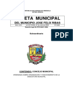 Gaceta Municipal: Del Municipio Jose Felix Ribas