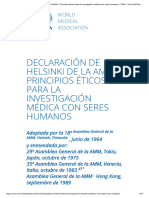 Declaración de Helsinki de La AMM - Principios Éticos para La Investigación Médica Con Seres Humanos - WMA - The World Medical Association