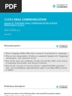 OC - Session 6 - Teaching Oral Communication Across Proficiency Levels - VTP4 - 2023