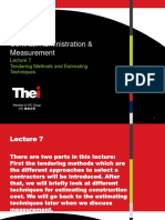 Lecture 7 Tendering and Estimating Methods and Their Application