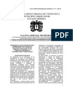 Republica Bolivariana de Venezuela Municipio Libertador Estado Mérida