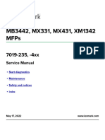 Lexmark mb3442 mx331 mx431 xm1342 Mfps 7019 235 4xx Service Manual