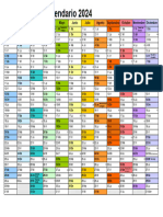 Calendario 2024 Horizontal en Color