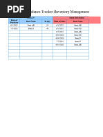 Stock in Out Balance Excel Template