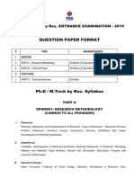 SYLLABUS FOR PH.D ENTRANCE EXAMINATION 2019