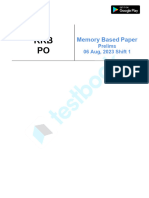 RRB PO Prelims Memory Based Paper (Held On - 06 August 2023 Shift 1)