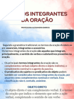 Termos Integrantes Da Oração