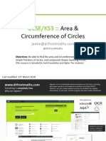 GCSEKS3 AreaCircumferenceOfCircles