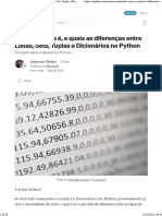 Listas, Sets, Tuplas e Dicionários No Python