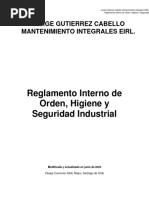 Reglamento Interno de Orden, Higiene y Seguridad Industrial