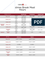 Christmas Break 2023 Dining Hours