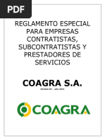 REGLAMENTO ESPECIAL CONTRATISTAS COAGRA S.A. v.05