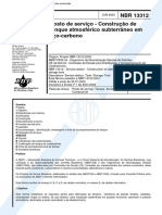 2003 - ABNT NBR 13312 - Tanque Atmosférico Subterrâneo Aço-Carbono