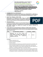 TÉRMINOS DE REFERENCIA PARA LA ELABORACIÓN DE Ficha Tecnica