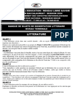 BANQUE DE 24 SUJETS DE DISSERTATION (Réformés)