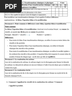 Activité-2 - Modélisation d&#039 Une Transformation Chimique 4 Ème