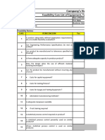 Feasibility Study Cum List of Equipment, Tooling and Testing Requirement