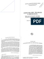 Palomeque Lopez. Derecho Del Trabajo e Ideología