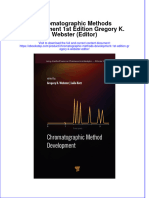 PDF of Chromatographic Methods Development 1St Edition Gregory K Webster Editor Full Chapter Ebook