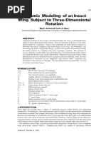 Jankauski Shen 2014 Dynamic Modeling of An Insect Wing Subject To Three Dimensional Rotation