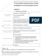 Examen - (ACDB1-35%) (SUP1) Actividad Suplementaria - Evalúa Los Métodos de Investigación en La Psico