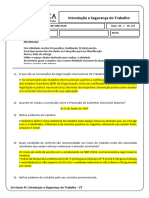 Atividade 01 - INTRODUCAO A SEG DO TRABALHO