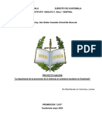 Ejemplo Como Trabajar El Proyecto de Nacion Tema La Importancia de La Prevencion de La Violencia en Contextos Escolares en Guatemala