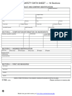 MSDS Blank For Chemical Agents