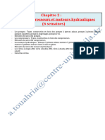 Chapitre 2-Pompes, Compresseurs Et Moteurs Hydrauliques-Partie1