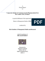 Usage and Attitude of Consumer Toward Pharmaceutical Over The Counter (OTC) Product - Rehan Faquih