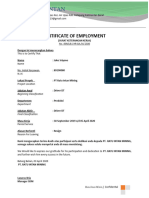 Certificate of Employmen