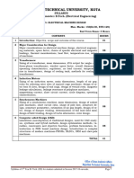 Rajasthan Technical University, Kota: Syllabus 3r Year - V Semester: B.Tech. (Electrical Engineering)