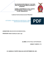 "Licenciatura en Educacion Primaria": Actividad 1 Fundamentos Cientificos Y Pedagogicos de La Educacion Socioemocional