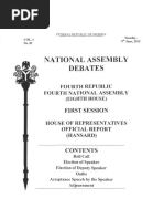 National Assembly Debates: First Session