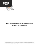 Risk Management Policy Summary Version