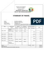 Itinerary of Travel