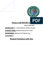 Physics Lab Report 9 (Physical Pendulum With Disk)