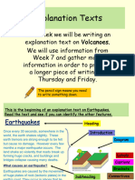 Week 8 Volcanoes Explanation Texts