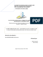 La Prévisibilité Des Cout Les Enjeux Ayant Un Impact Sur L'exactitude Des Estimation Des Cout de Construction