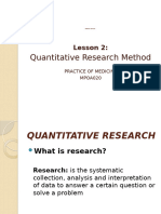 Quantitative Research Method 2022