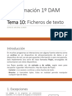 Tema 10 - Ficheros de Texto