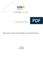 Leitura Crítica Do Livro Ciência Psicológica