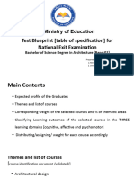 Test Blueprintfor National Exit Examination - Architecture