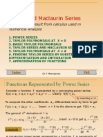 Taylor and Maclaurin Series: An Important Result From Calculus Used in Numerical Analysis