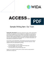 ACCESSOnline Sample Writing Item OurTown