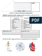 Science 7 2nd Activity 3 Levels of Organization