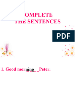 Complete The Sentences For Ioe